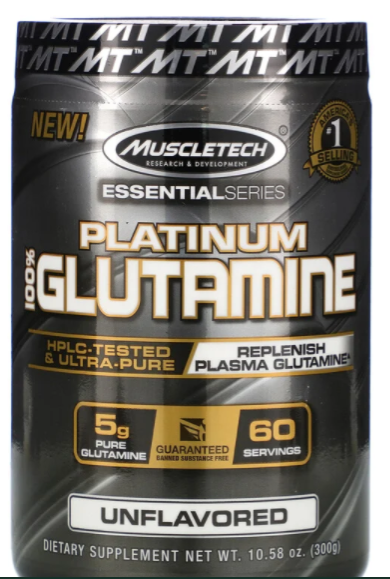 Muscletech, Essential Series, Platinum 100% Glutamine, Unflavored, 5 g, 10.58 oz (300 g)