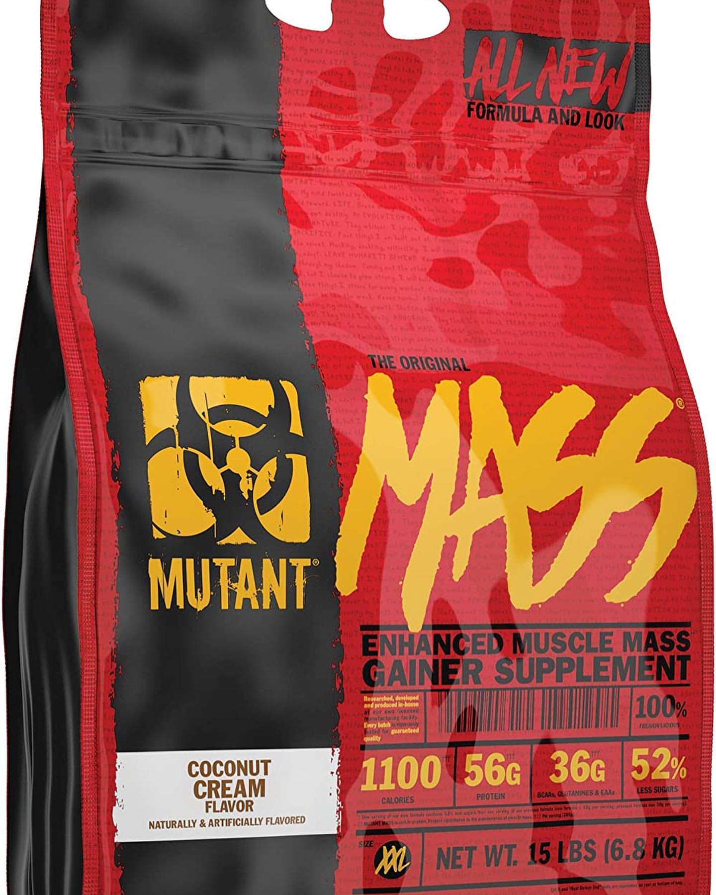 Syd Kilauea Mountain økologisk Mutant Mass Weight Gainer Protein Powder – Build Muscle Size and Strength  with 1100 Calories – 56 g Protein – 26.1 g EAAs – 12.2 g of BCAAs – 15 lbs  – Triple Chocolate – Airgym