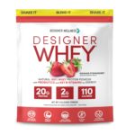 Designer Wellness Designer Whey Natural 100% Whey Protein Powder with Probiotics, Fiber, and Key B-Vitamins for Energy, Gluten-free, Non-GMO, 2 lb
