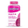 ONE A DAY Multi+ Hair, Skin & Nails, Multivitamin + Boost of Support for Healthy Hair, Skin & Nails with Biotin and Vitamins A, C, E & Zinc ,Gummy 120 Count (2 Month Supply)