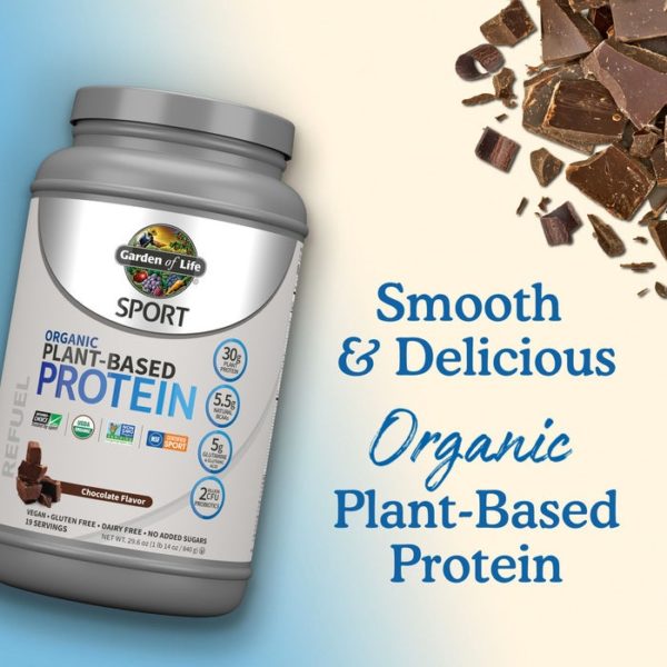 SPORT Organic Plant-Based Protein Chocolate 29.6oz (840g) Powder - Image 7