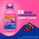Pepto Bismol Liquid Ultra for Nausea, Heartburn, Indigestion, Upset Stomach, and Diarrhea – 5 Symptom Fast Relief, Cherry Flavor 12 oz