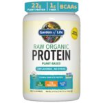 Garden of Life Organic Vegan Unflavored Protein Powder 22g Complete Plant Based Raw Protein & BCAAs Plus Probiotics & Digestive Enzymes for Easy Digestion, Non-GMO Gluten-Free Lactose Free 1.2 LB