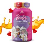 Honibe x Barbie Kids Multivitamin Gummies Plus Immune Boost | Honey-Based Vitamins Made in Canada | Children’s Chewable Gummy Vitamins | Kids Zinc Vitamin Honey Gummies | 60 gummies