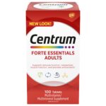 Centrum Forte Essentials, Complete Multivitamin & Mineral Supplement, Adults, 100 Table