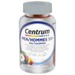 Centrum Men 50 Plus MultiGummies, Multivitamins/Minerals Gummies for Men 50+, Cherry, Berry, and Apple Flavours, 120 Count