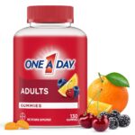 One A Day Adult Multivitamin Gummies – Daily Gummy For Men And Women With Vitamins A, B6, B12, C, D, E, Biotin and Zinc, Supports Immunity And Bone Health, Hair And Nails, 130 Gummies