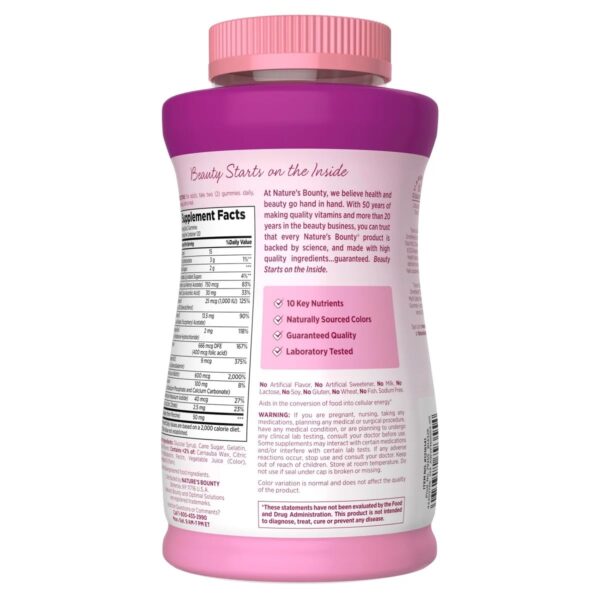 Nature's Bounty Women's Multi Vitamin Gummies, 50 mg Collagen, 240 Gummies - Image 4