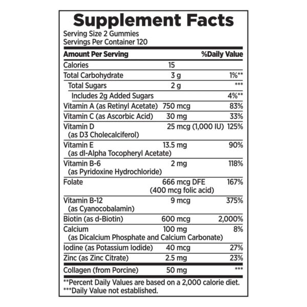 Nature's Bounty Women's Multi Vitamin Gummies, 50 mg Collagen, 240 Gummies - Image 5